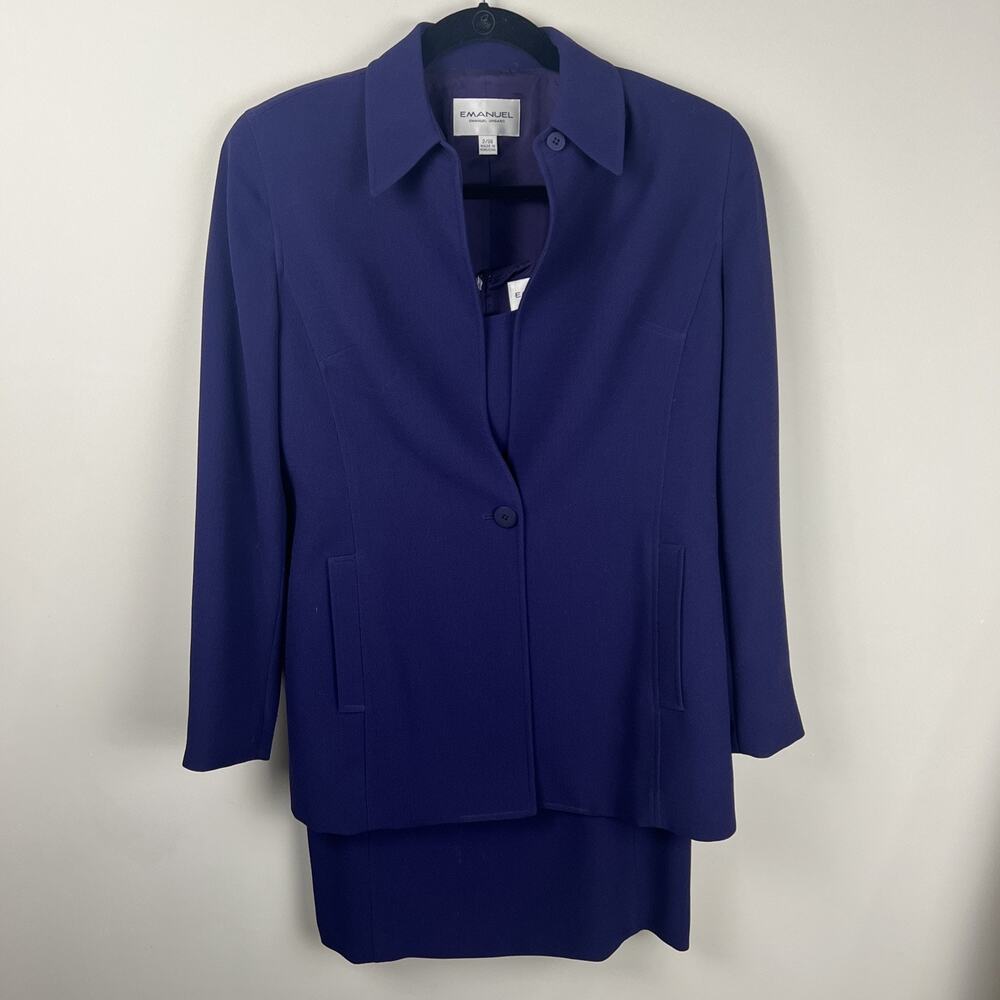 Emanuel Ungaro Purple Sleeveless Dress & Blazer/Jacket Set Suit‎  Size 2 / 36
